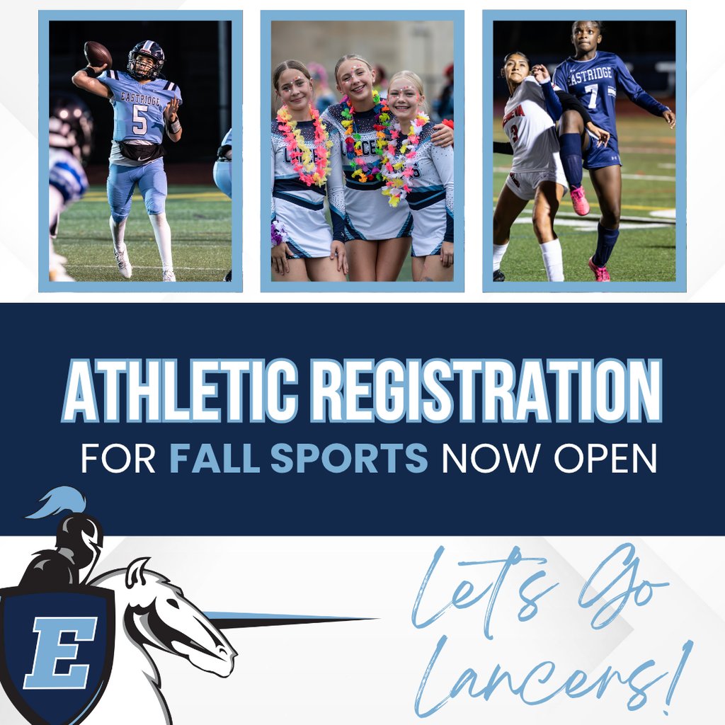 The East Irondequoit Fall 2025 sports season is just around the corner! 🏈⚽🏑

▪️Registration is now open
▪️Varsity and JV sports begin on Monday, August 18
▪️Modified Sports start on Monday, August 25
▪️To register, visit: eastirondequoiths.rschoolteams.com/page/5427
