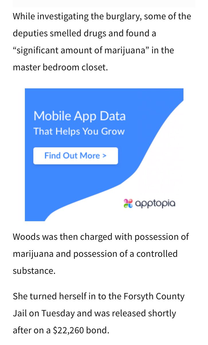 interesting that the article omits that the cops were digging in her closet when they were supposed to be investigating her home being burglarized 

wsbtv.com/news/local/for…