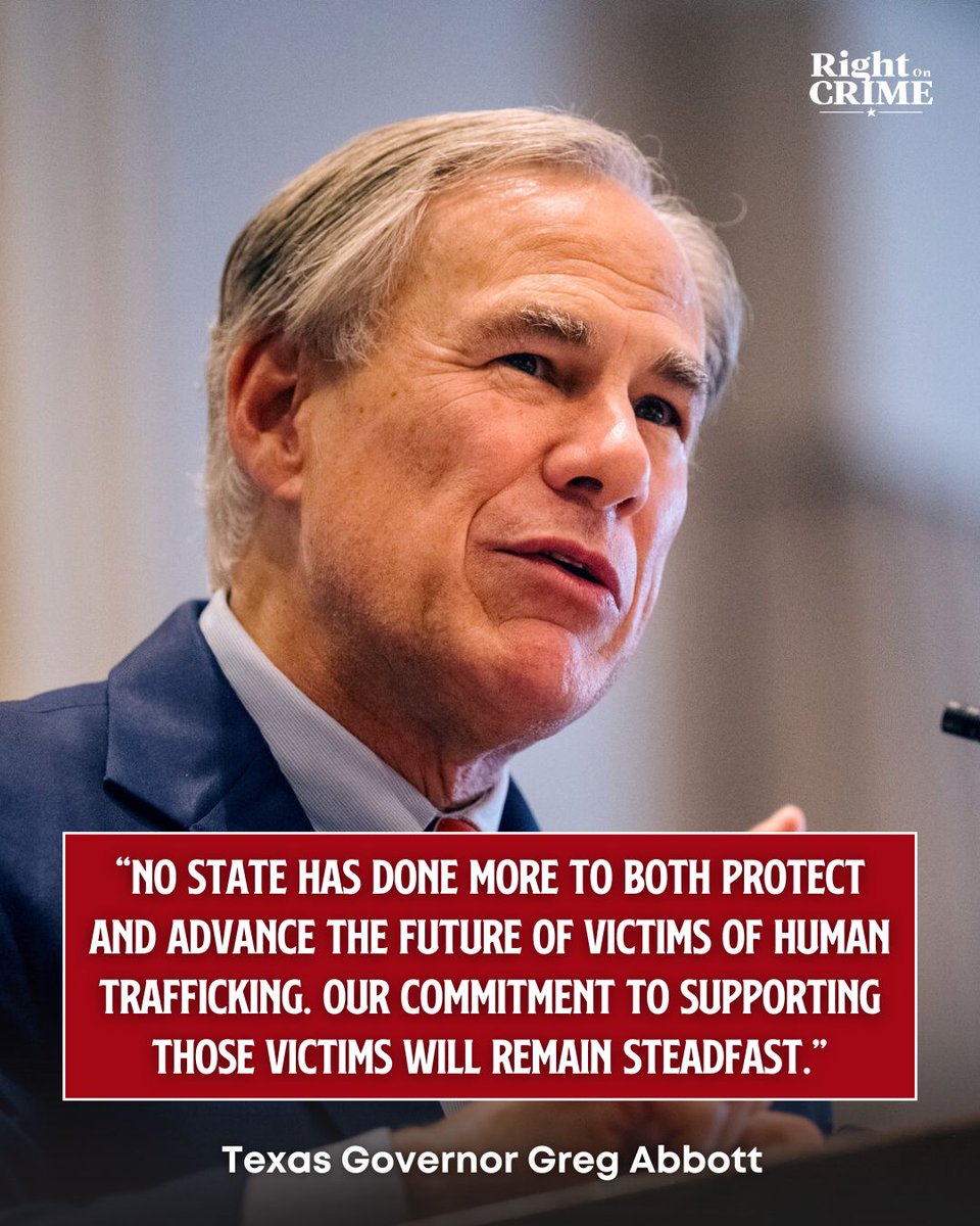 RightOnCrime's tweet image. Texas is leading the way in protecting and supporting victims of human trafficking — but there's more work to do.
Adding an affirmative defense for survivors who were forced into criminal activity recognizes their trauma and gives them a path forward.
📸 Brandon Bell/Getty