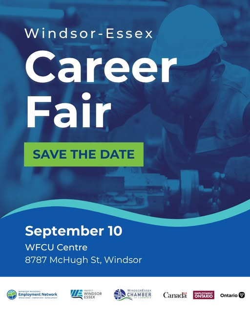 Don’t miss your chance to connect with local employers and explore new careers!

Join <a href="/WRE_Network/">Windsor Regional Employment Network (WREN)</a> on Sept 10 at <a href="/wfcucentre/">WFCU Centre</a> for their upcoming Career Fair, in partnership with <a href="/_investwe/">Invest WindsorEssex</a> &amp; <a href="/WERCofC/">Windsor Essex Chamber of Commerce</a>.

✅ Jobs
✅ Careers
✅ Opportunity

More details coming soon!
