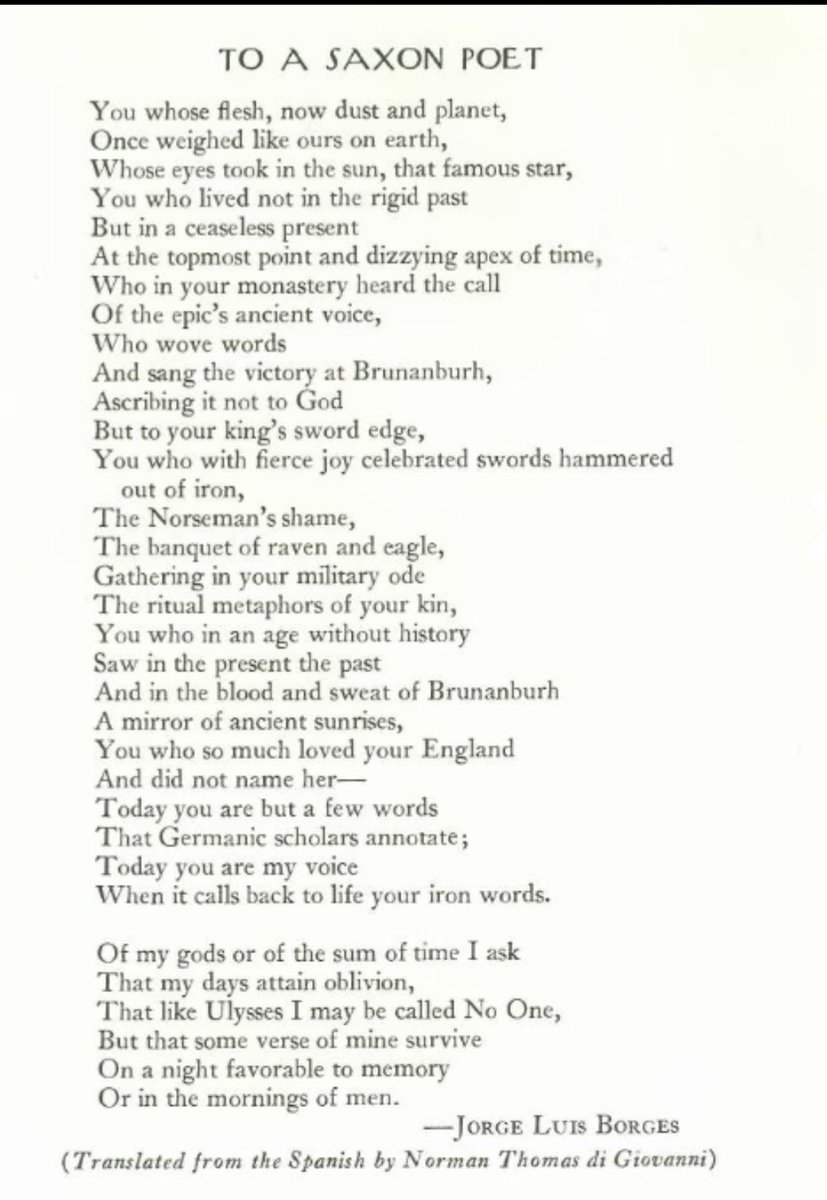 KlausRB's tweet image. ‘To a Saxon Poet’ by Jorge Luis Borges.