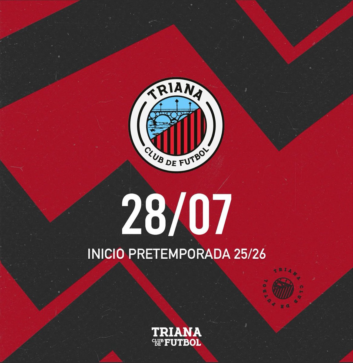 TrianaCF19's tweet image. ¡Ya conocemos la fecha en la que nuestro equipo dará comienzo a la pretemporada! 💪
Afrontamos este nuevo año de competición con mucha ilusión y con muchas ganas de haceros disfrutar durante la temporada.
¡Vamos Triana! ♥️