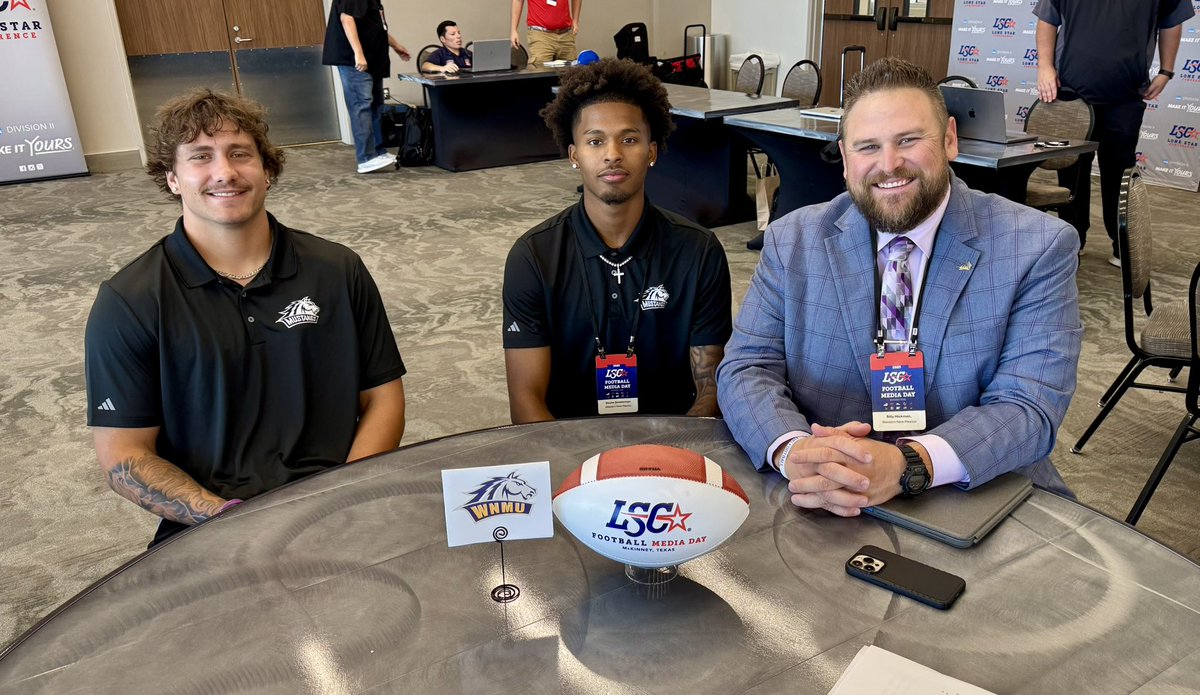 WNMU Mustang Football (@wnmufootball) on Twitter photo 🏈 The Mustangs have landed in McKinney, Texas for the 2025 <a href="/LoneStarConf/">Lone Star Conference</a> Football Media Day! #RareBreed #LSCfb #MediaDay2025 🏈 The Mustangs have landed in McKinney, Texas for the 2025 <a href="/LoneStarConf/">Lone Star Conference</a> Football Media Day! #RareBreed #LSCfb #MediaDay2025
