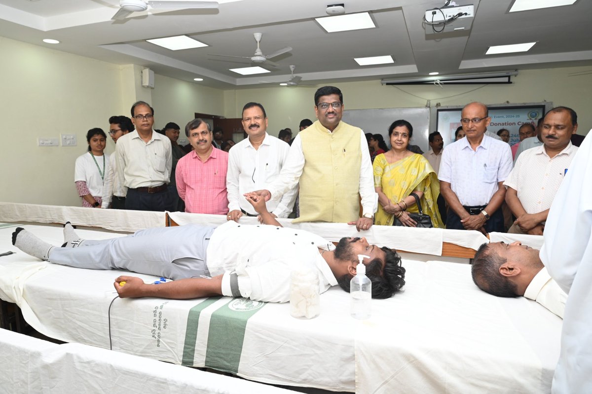 A voluntary Blood Donation Camp was inaugurated by Prof. Pravat Ku. Roul, Hon'ble Vice Chancellor, OUAT organized by Centre for Post Graduate Studies, OUAT on 24.07.2025 in presence of all Deans, Directors, staff of OUAT.