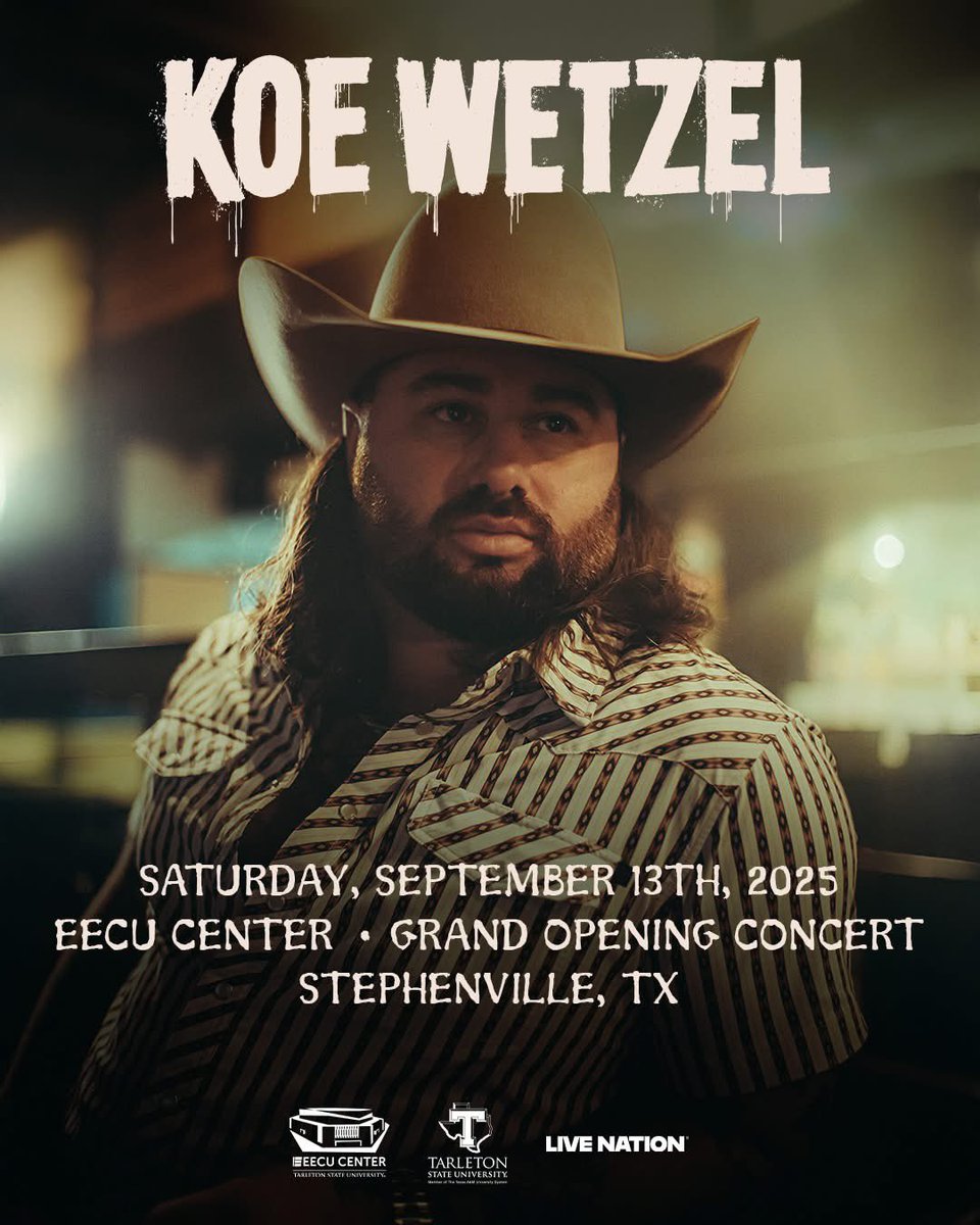 TexanBarstool's tweet image. Koe Wetzel will play at the EECU on September 13th for its Grand Opening!