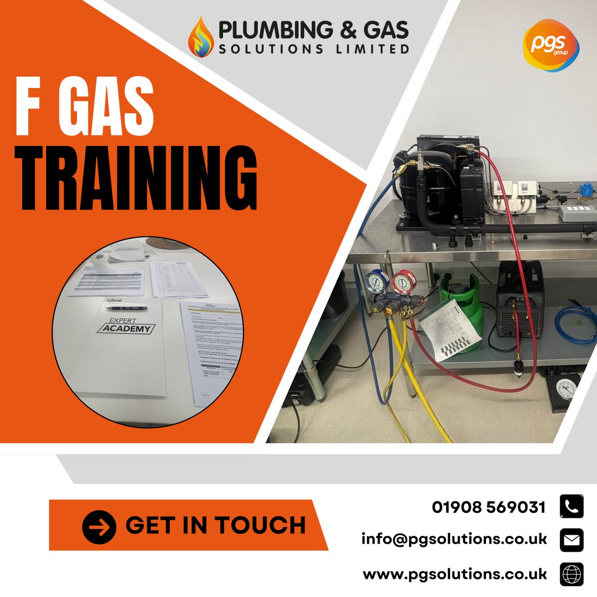 PGSolutionsltd's tweet image. We love shining a light on the work our engineers do, and this one's definitely worth sharing!
Our engineer, Korben, completed an F Gas training course. He took on the challenge and smashed it! A great step forward in building more expertise within the team. 👏
01908 569031 📞