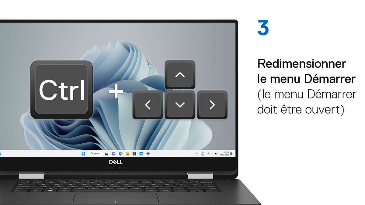 👇 Utilisez les raccourcis clavier #Windows11 pour vous simplifier la vie. 
En savoir plus ici 👉 del.ly/60144CPKA 
N’oubliez pas de partager ce tweet avec vos amis ! #DellAstuces #KeyboardShorcuts