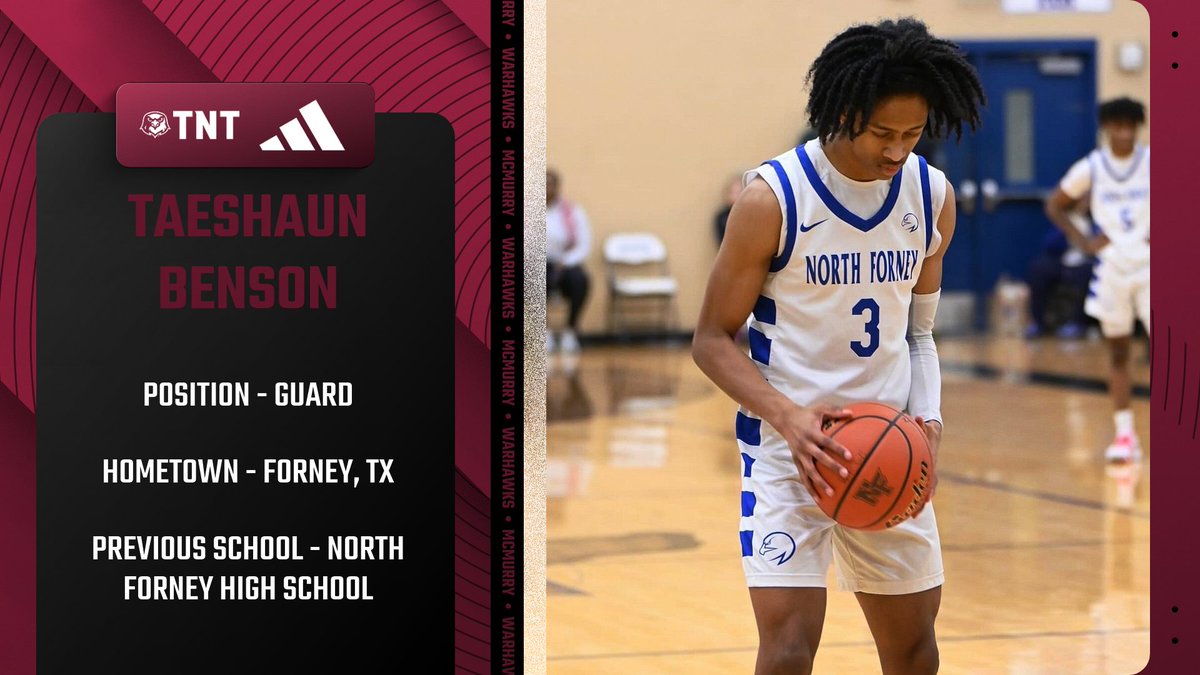 McMurry Men's Basketbal (@mcmurry_mbb) on Twitter photo Next up for our newcomers is a freshman from Forney, Taeshaun Benson #TNT <a href="/TaeshaunBenson_/">Taeshaun Benson</a> Next up for our newcomers is a freshman from Forney, Taeshaun Benson #TNT <a href="/TaeshaunBenson_/">Taeshaun Benson</a>