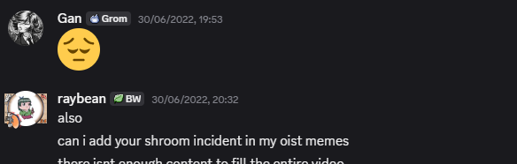 GanZsie's tweet photo. @ekzrei I played in an osu tournament (OIST2022) while being tripped out on shrooms, it was the qualifiers round and no surprise that I didn qualify lmao 🤧

also bonus:
@raybeanosu made a funny copypasta edit of the tournament and put me in it too cuz funny https://t.co/vYvcsJsQgG