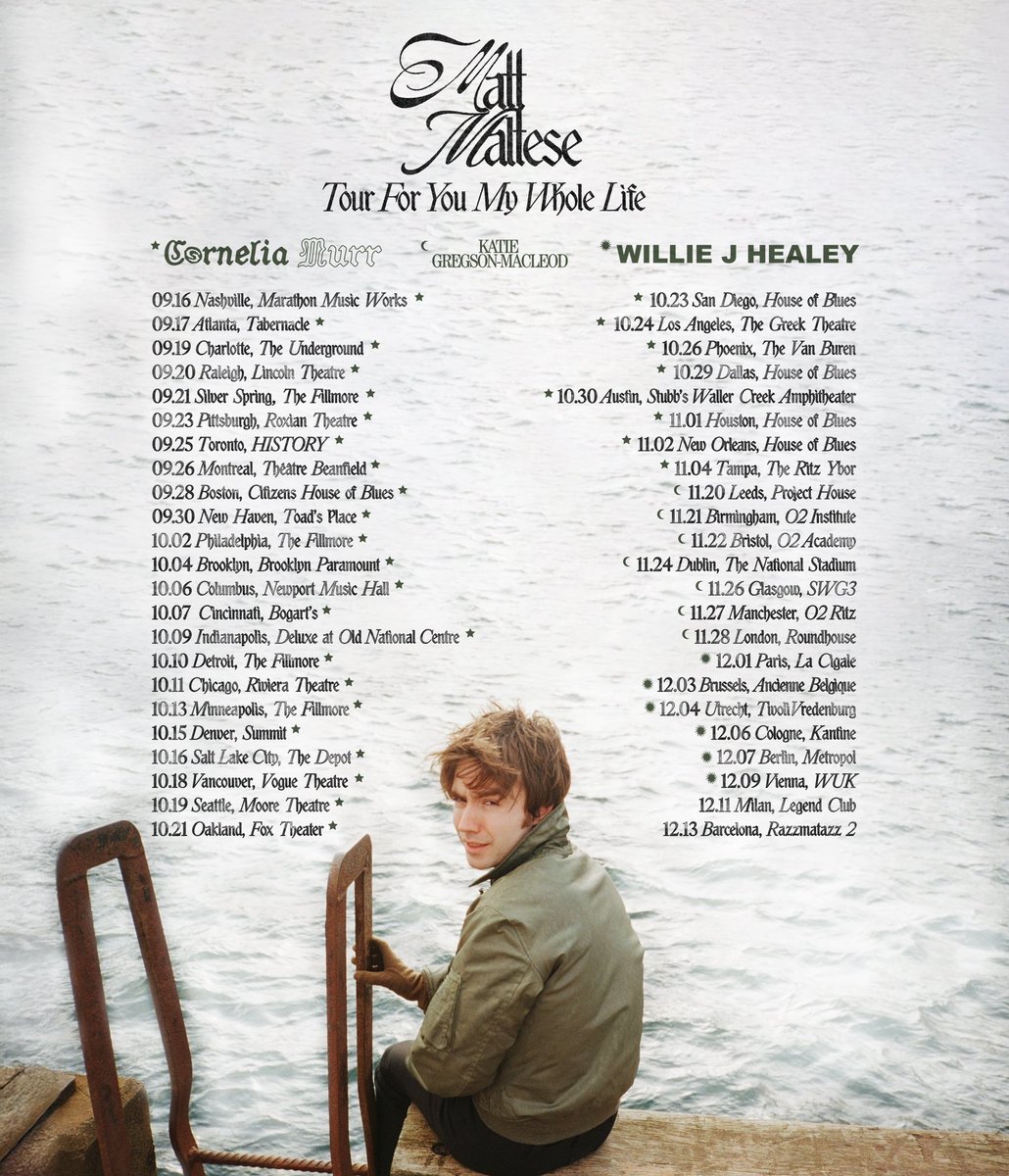 matthewmaltese's tweet image. Overjoyed to announce some very special guests for my tour this autumn. Cornelia Murr, Katie Gregson-MacLeod & Willie J Healey. they make truly wonderful music and you’re gonna love em if you don’t already. see you soon!¡ mattmaltese.orcd.co/tour