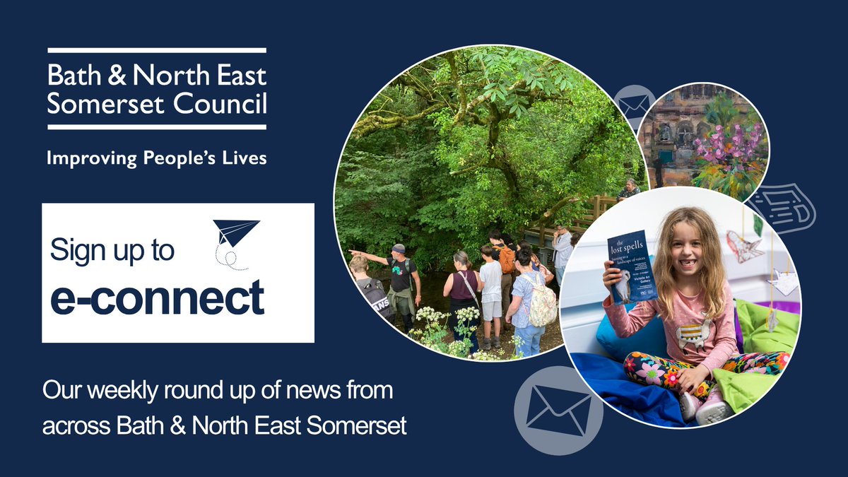 bathnes's tweet image. Find out what's been happening across the district this week: mailchi.mp/bathnes/econne…
Sign up for e-connect to get weekly news and helpful information: newsroom.bathnes.gov.uk/econnect
