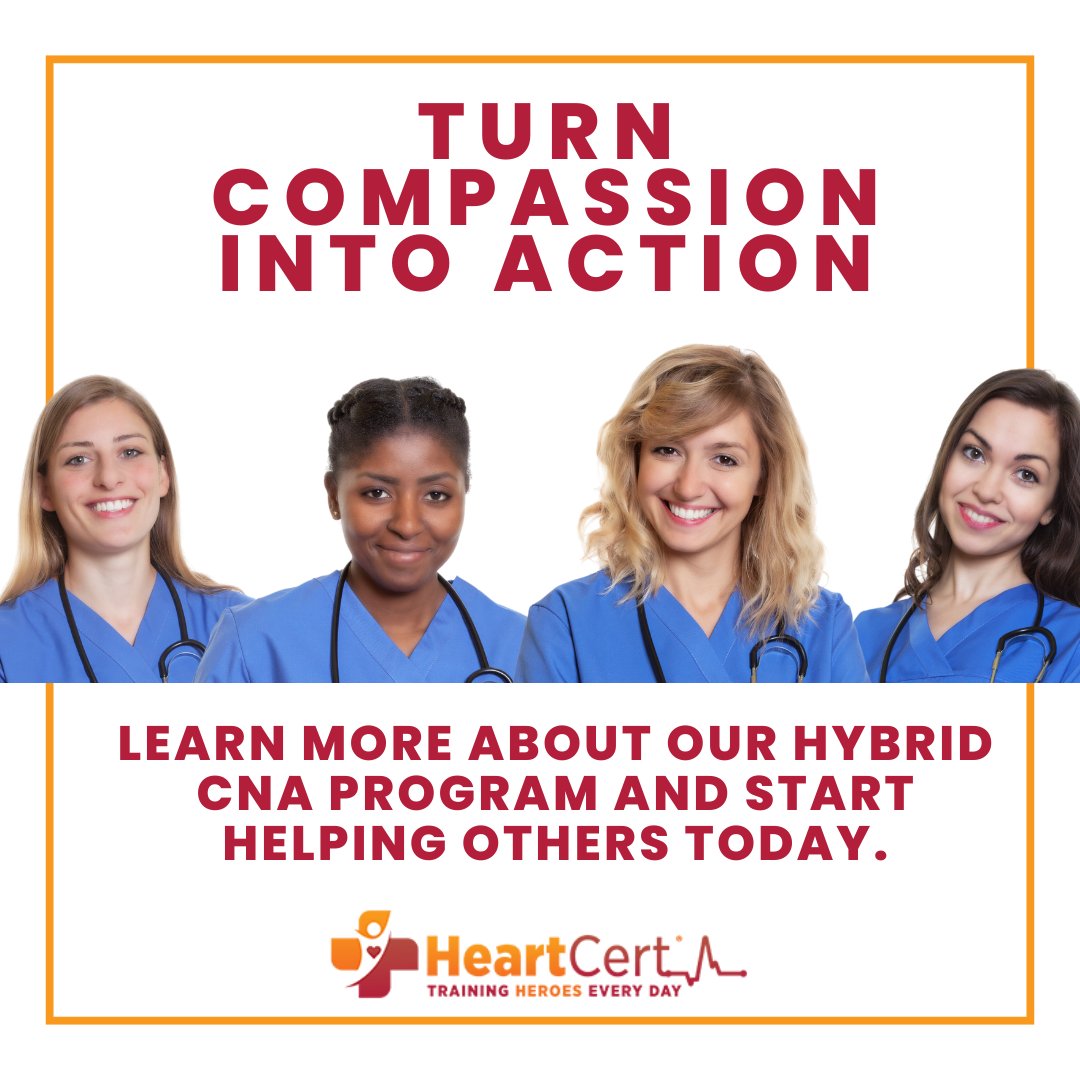 Turn compassion into action. #CNA #HealthcareCareers heartcertcpr.com/nursing-cna/