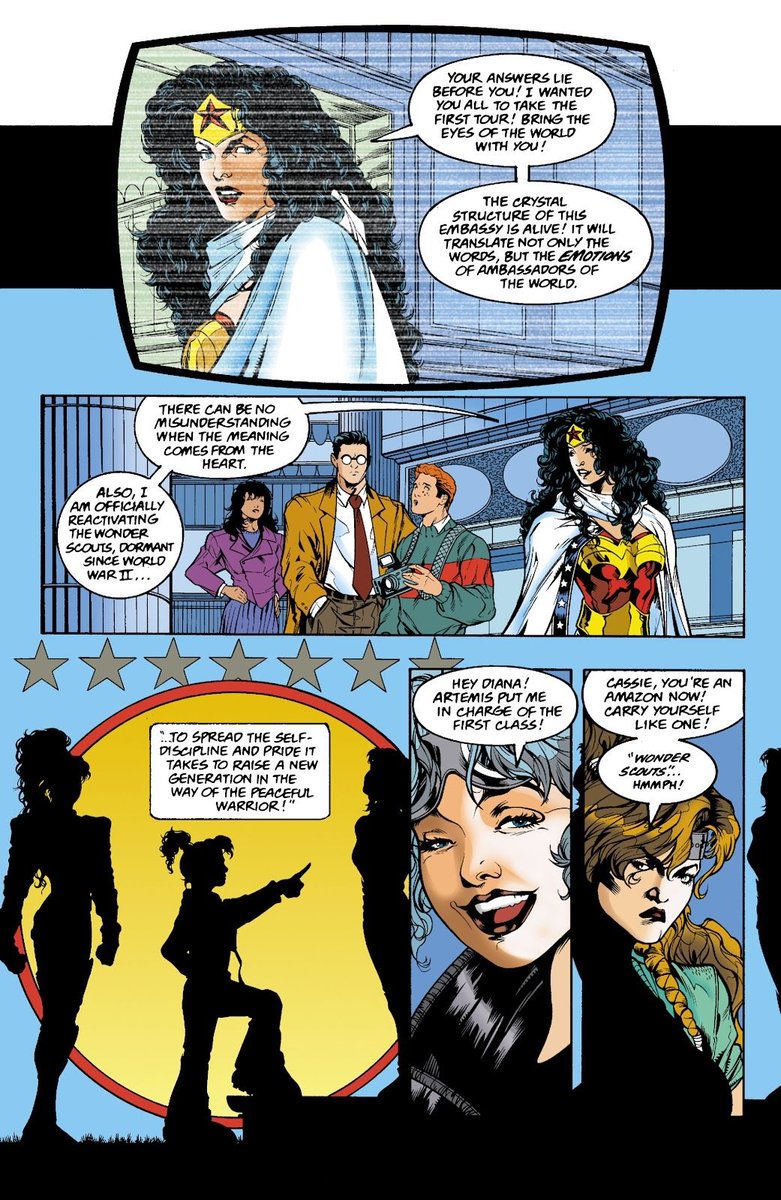 JTWonderdome's tweet image. I love this ending of Eric Luke's Wonder Woman run where he have Wonderdome become Diana's embassy and so she become of the Ambassador and the help the world. To end war and to build between mortal world and divinity. Of course, Greg Rucka would later explore in his run