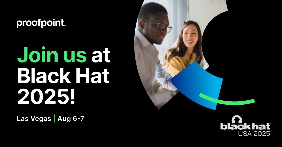 proofpoint's tweet image. The countdown to #BHUSA 2025 is on! 🎩
Stop by the Proofpoint Innovation Center to explore our latest AI-powered, #HumanCentricSecurity solutions, catch a live demo, or recharge with refreshments and valuable giveaways.
Learn more: brnw.ch/21wUoBu
@BlackHatEvents