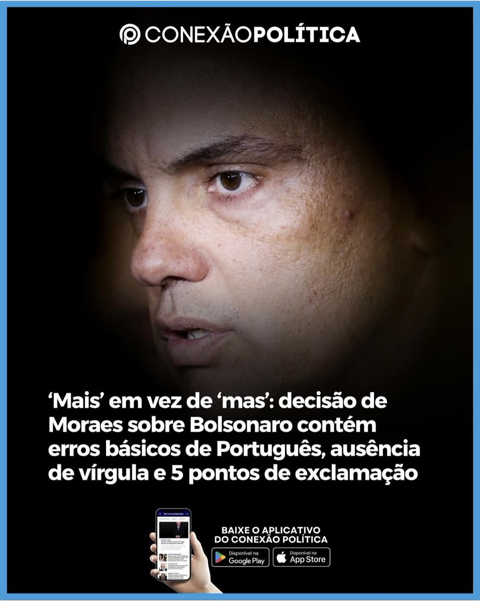 MARINESARALDI's tweet image. "Mais" em vez de "mas": decisão de Moraes sobre Bolsonaro contém erros básicos de português e ausência de vírgula.