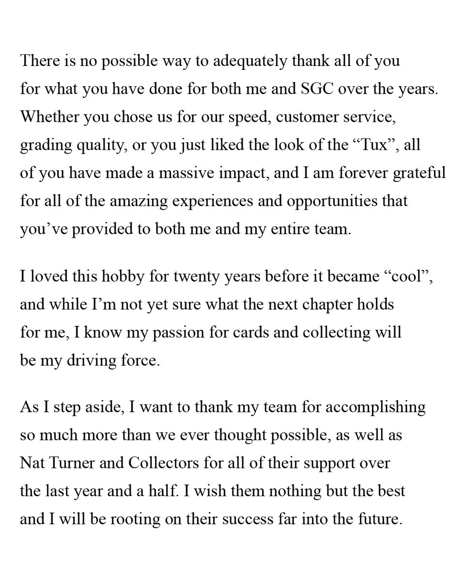 SportsCollector's tweet image. Peter Steinberg, who had been serving as president of SGC, confirms he has left the company, which is now under the Collectors/PSA umbrella.