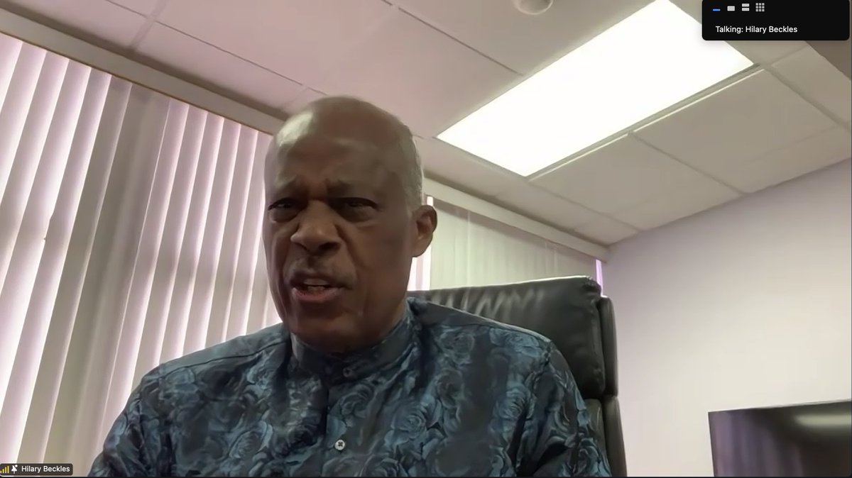 AU_ECOSOCC's tweet image. Prof. Hilary Beckles (@CARICOMorg & Vice Chancellor, @UWImonaat) the #GlobalAfricaP2PForum:
“We are in the 21st-century phase of the #PanAfrican movement. #Reparations must be central to all #development.”
He recalled the 2001 Durban Declaration, noting civil society has never…