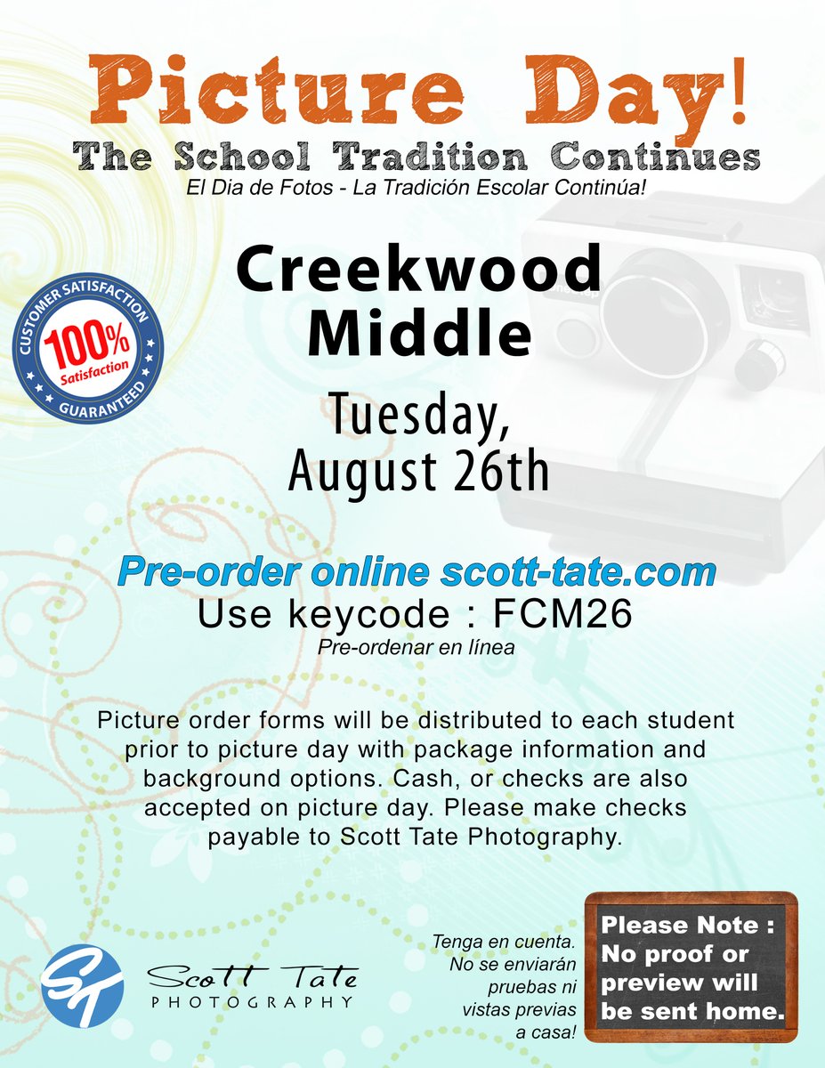 Scott Tate Photography (@scotttatephoto) on Twitter photo Welcome Back,Creekwood Colts! Fall Picture Day is next week. It is super easy to pre-order online at scott-tate.com using your school's code.
NOTE: NO PROOF for Fall
<a href="/HumbleISD/">Humble ISD</a> <a href="/HumbleISD_CMS/">Creekwood Middle</a>
#STPhoto #schoolpictureday #cameraready Welcome Back,Creekwood Colts! Fall Picture Day is next week. It is super easy to pre-order online at scott-tate.com using your school's code.
NOTE: NO PROOF for Fall
<a href="/HumbleISD/">Humble ISD</a> <a href="/HumbleISD_CMS/">Creekwood Middle</a>
#STPhoto #schoolpictureday #cameraready