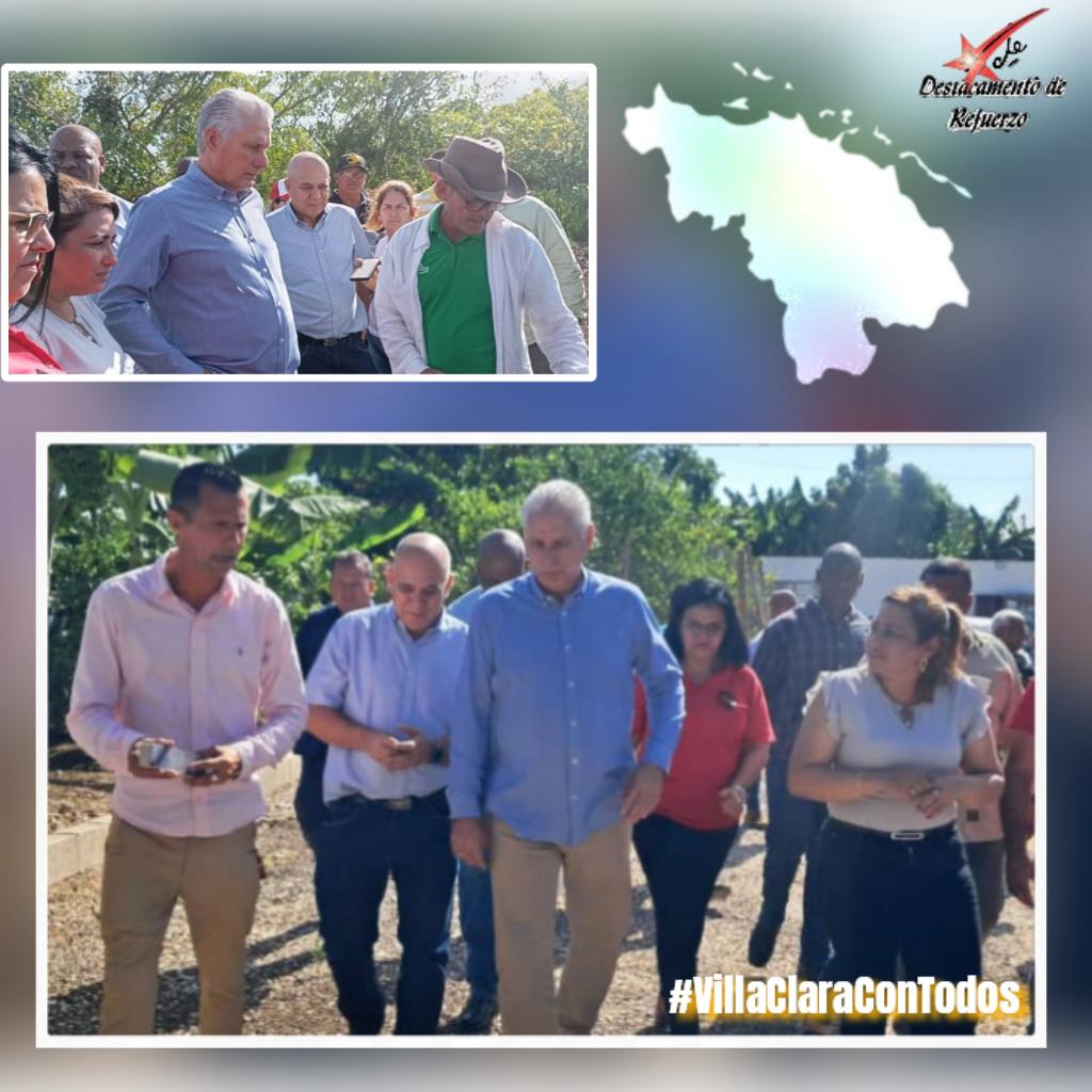 #DestacamentoDeRefuerzo//El Presidente de la República de Cuba Miguel Díaz-Canel Bermúdez, acompañado por Roberto Morales Ojeda y las máximas autoridades de Villa Clara, evalúa en Ranchuelo el desarrollo de objetivos económicos importantes.

#CubaEstáFirme
#VillaClaraConTodos