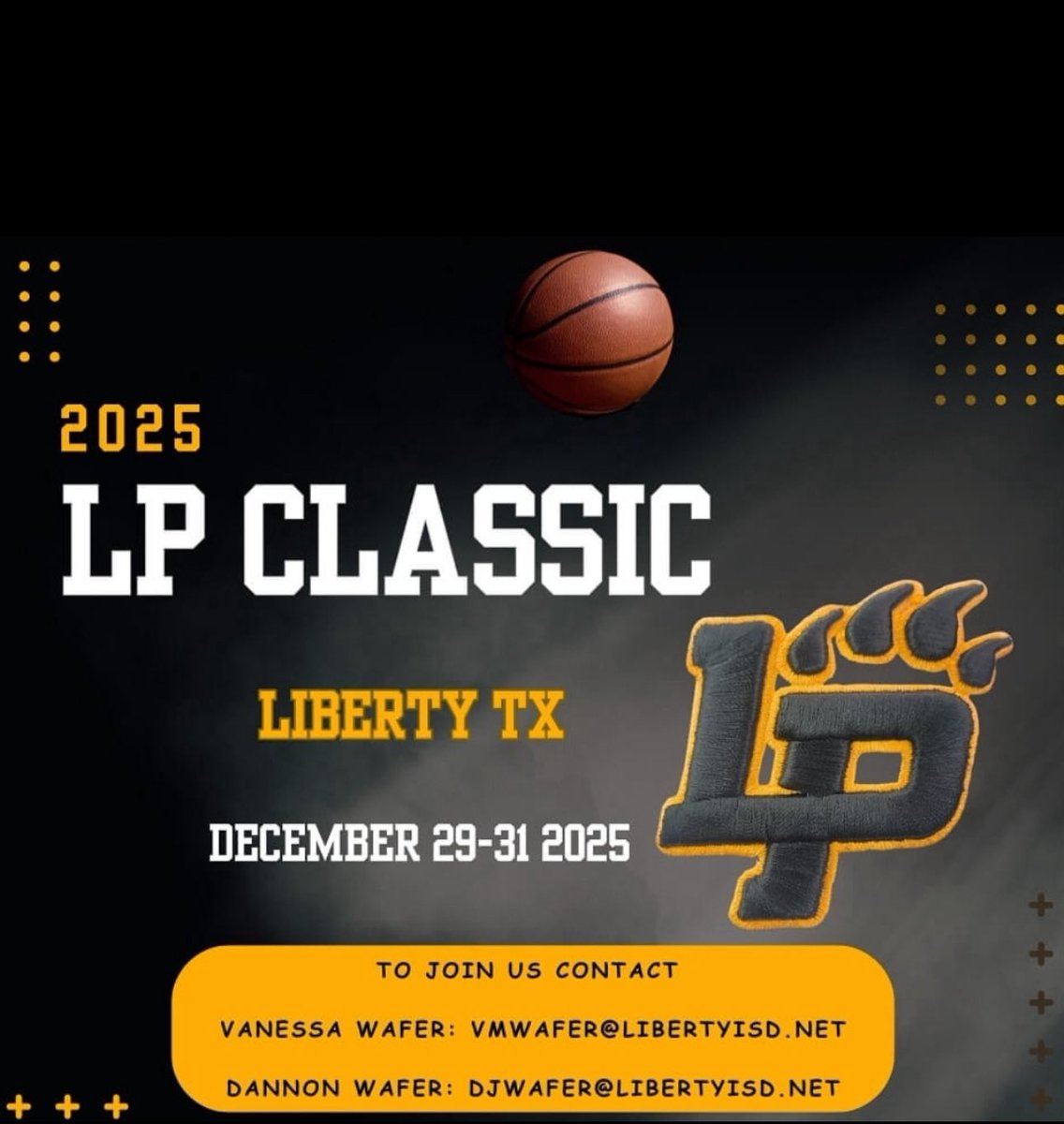 If anybody is looking for a Christmas tournament! Boys and Girls teams