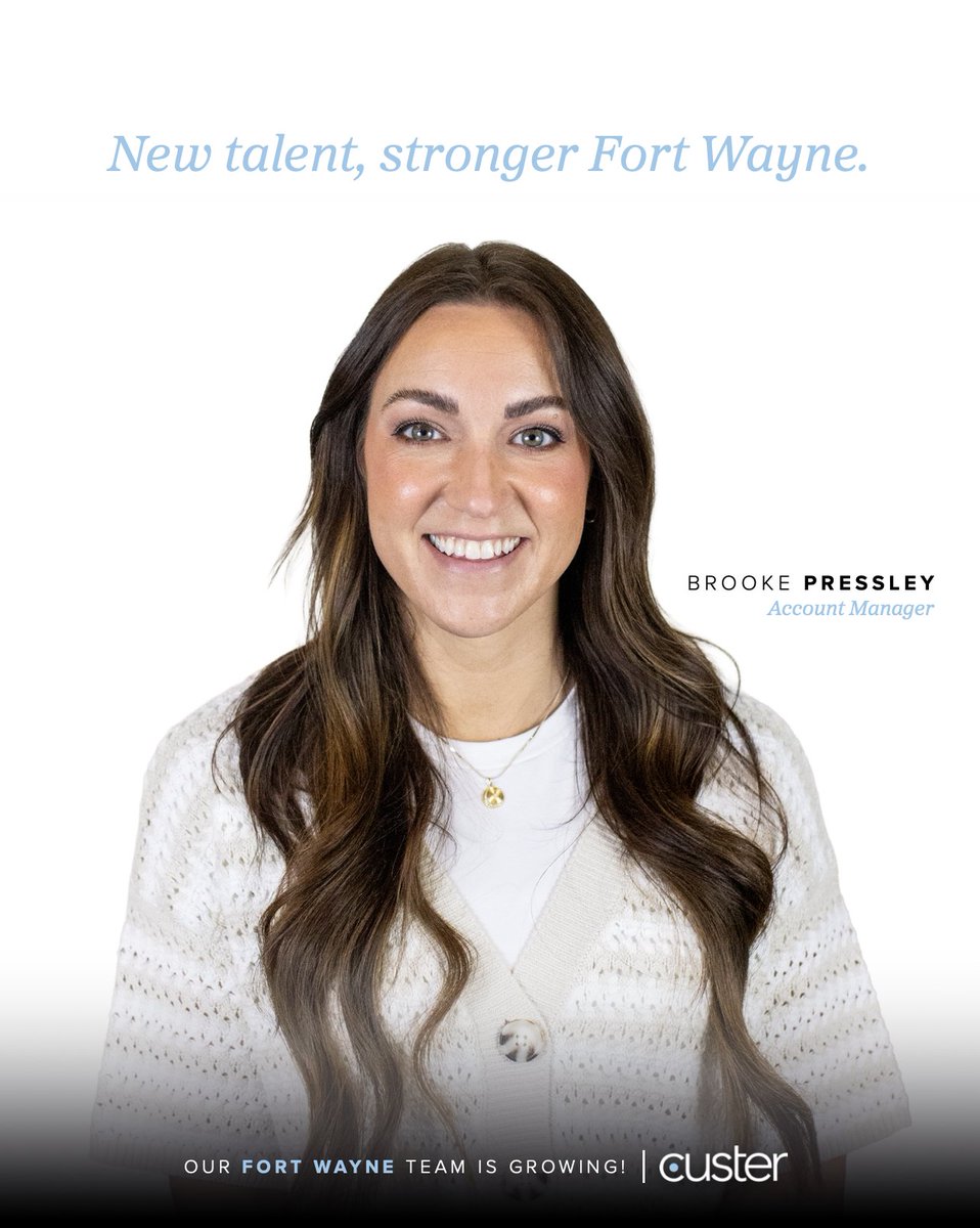 custerinc's tweet photo. We’re thrilled to welcome the newest additions to our Fort Wayne family. Each new team member brings unique strengths and energy to help us better serve our amazing customers and community. Welcome aboard, team! We are so excited to have you! 

#wearecuster https://t.co/BCoUeztODN