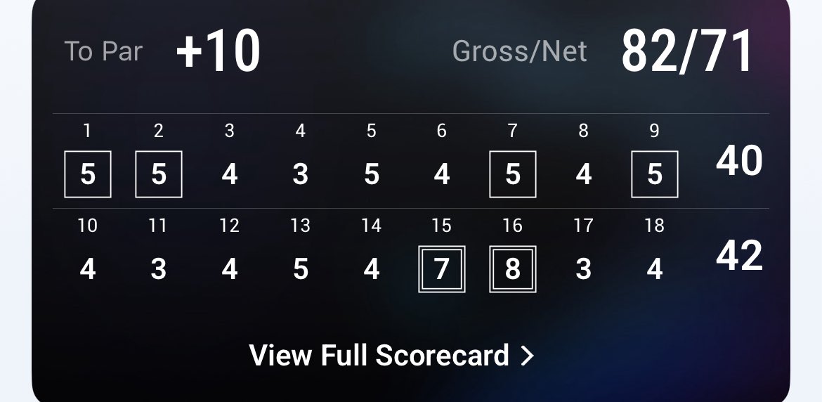 HuskerMike28's tweet image. Should’ve broke 80 today. Back to back triples on 15 and 16. Disgusting. 🤢🤢🤢