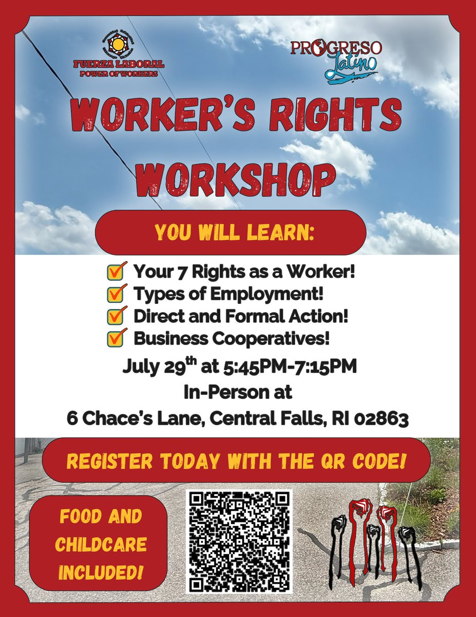Fuerza_Laboral's tweet image. 📢 Attention, working community!
Do you know your labor rights? 🧑🏭✊
Join our Labor Rights Workshop!