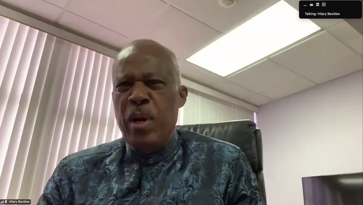 AU_ECOSOCC's tweet image. Prof. Hilary Beckles (@CARICOMorg & Vice Chancellor, @UWImonaat) the #GlobalAfricaP2PForum:
“We are in the 21st-century phase of the #PanAfrican movement. #Reparations must be central to all #development.”
He recalled the 2001 Durban Declaration, noting civil society has never…