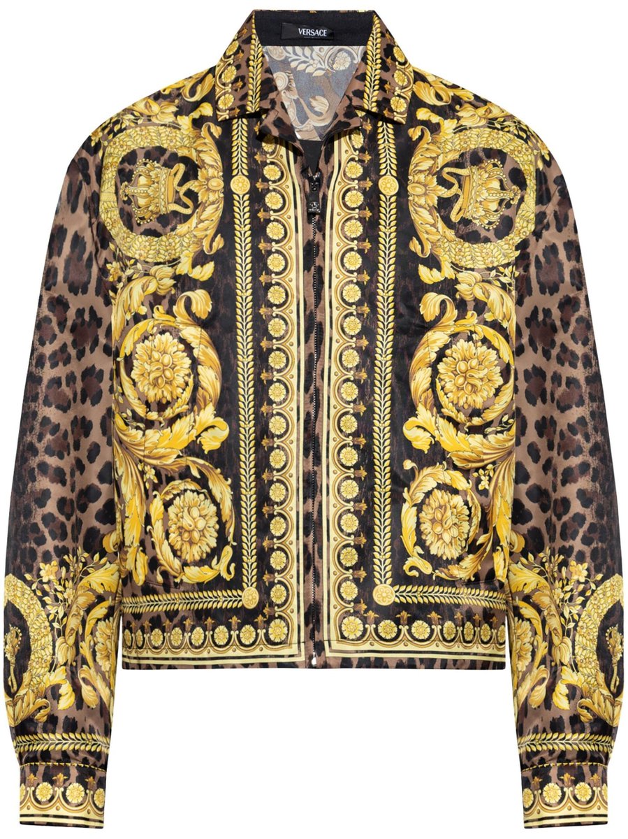 pieceofcake2003's tweet image. Versace
Barocco-print zip-up shirt jacket
