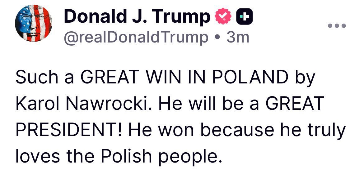 FilipStyczynski's tweet image. Let me translate: Tusk, don't try to block Nawrocki's swearing-in. Poland is our key ally and we are waiting for PiS to return to power. Thank you for your attention to this matter!