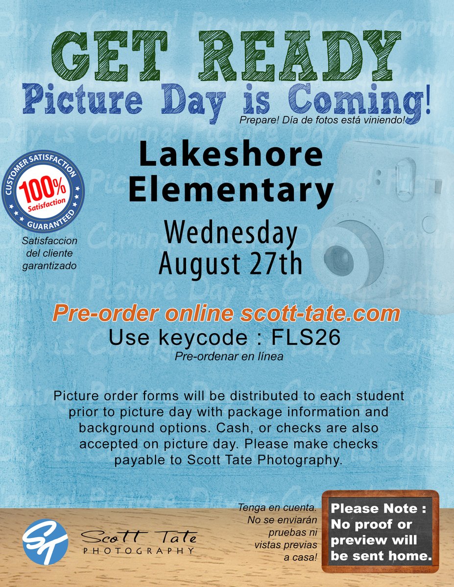 Scott Tate Photography (@scotttatephoto) on Twitter photo Welcome Back, Leopards! Fall Picture Day is next week. It is super easy to pre-order online at scott-tate.com using your school's code.
NOTE: NO PROOF for Fall
<a href="/HumbleISD/">Humble ISD</a> <a href="/HumbleISD_LSE/">Lakeshore Elementary</a>
#STPhoto #schoolpictureday #cameraready Welcome Back, Leopards! Fall Picture Day is next week. It is super easy to pre-order online at scott-tate.com using your school's code.
NOTE: NO PROOF for Fall
<a href="/HumbleISD/">Humble ISD</a> <a href="/HumbleISD_LSE/">Lakeshore Elementary</a>
#STPhoto #schoolpictureday #cameraready