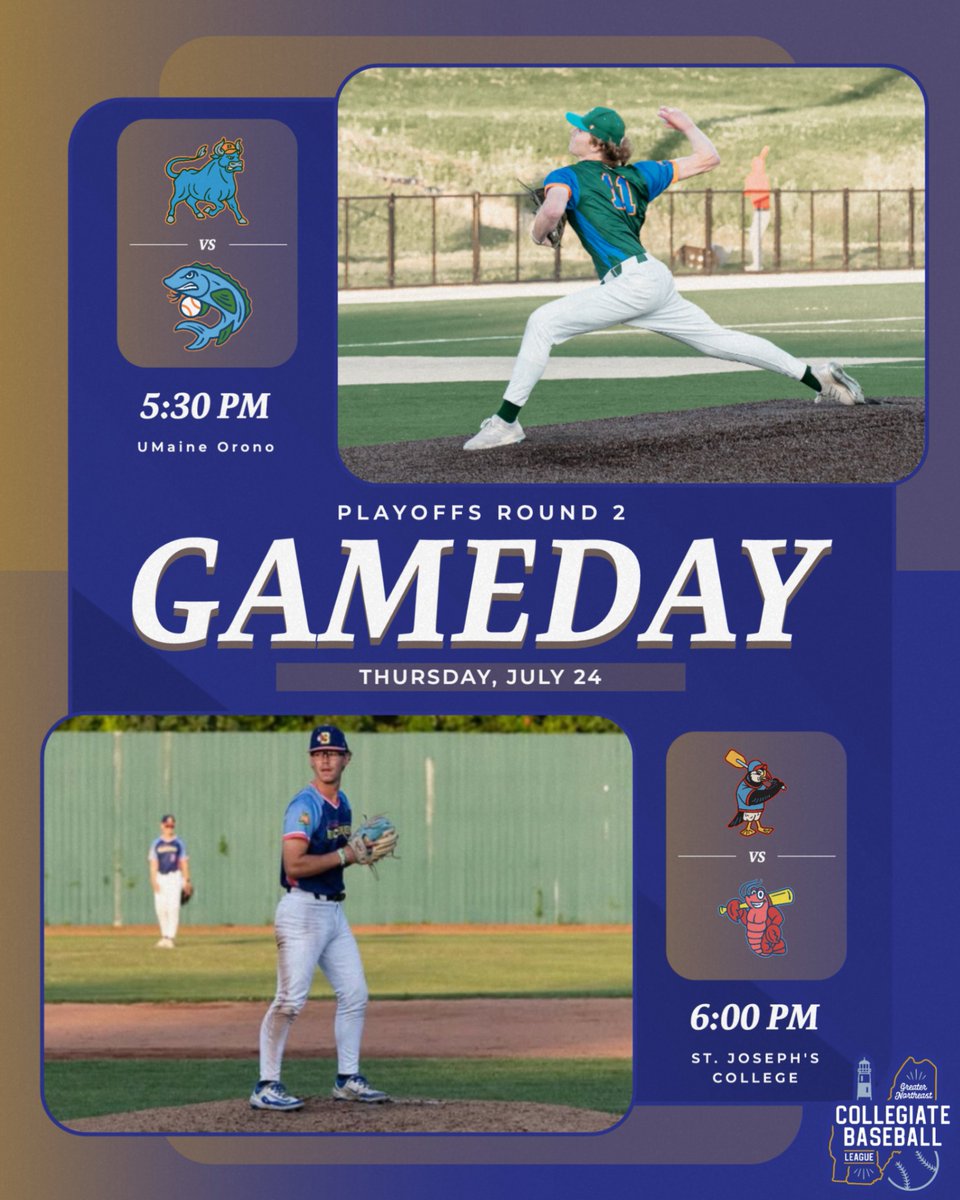 🔥 GNCBL Playoffs – Round 2 🔥

Two games. Two tickets to the championship on the line.

⚔️ Bangor vs Augusta
⚔️ South Portland vs Old Orchard

Who’s moving on? ⚾️🏆

#GNCBLPlayoffs #ThisIsGNCBL #RoadToTheTitle