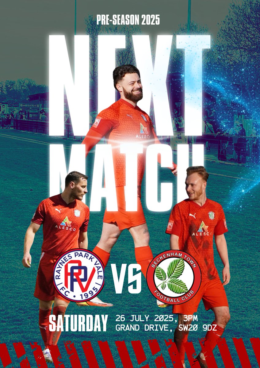 beckenhamtownfc's tweet image. Next up ⏩️
Our penultimate match of pre-season sees us off to the Borough of Merton.
🗓 Sat 26 July
🆚️ @RPVFC
🏆PSF
🏟 Grand Drive SW20 9DZ
🎫 Adults £5 | U18s & 60+ £3 | U16S FREE