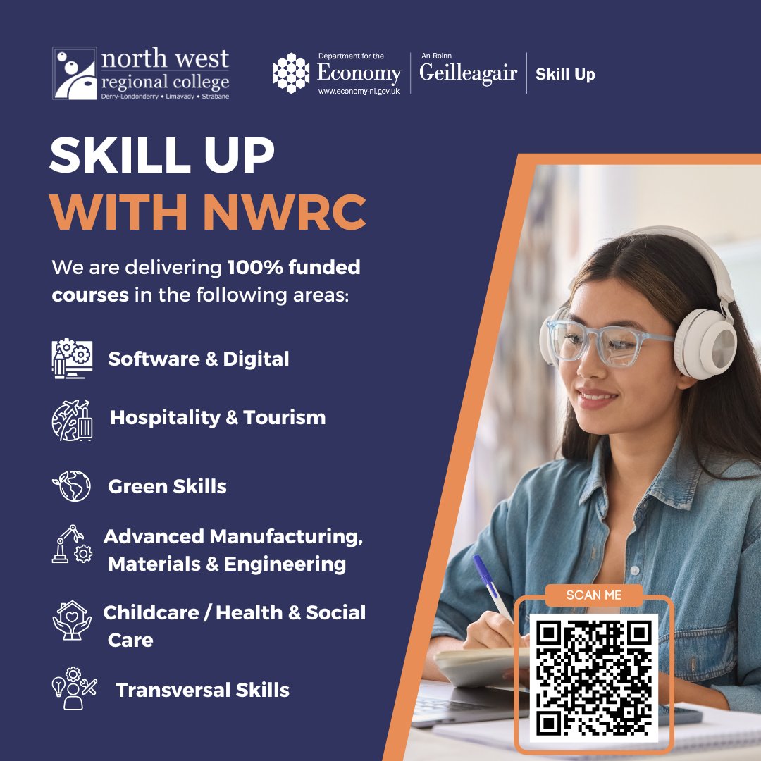 NWRC Business Support Centre (@nwrc_bsc) on Twitter photo Do you want to enhance your skills and improve your job prospects?
Weโre delivering a range of free courses through the Skill Up programme, funded by <a href="/Economy_NI/">Economy NI</a>
Learn more and register your interest today:
๐nwrc.ac.uk/business/businโฆ
#SkillUp Do you want to enhance your skills and improve your job prospects?
Weโre delivering a range of free courses through the Skill Up programme, funded by <a href="/Economy_NI/">Economy NI</a>
Learn more and register your interest today:
๐nwrc.ac.uk/business/businโฆ
#SkillUp