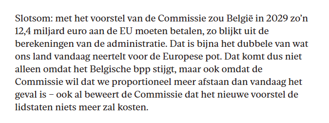 epironet's tweet image. 'Met het voorstel van de Commissie zou België in 2029 zo’n 12,4 miljard euro aan de EU moeten betalen. Dat is bijna het dubbele van wat ons land vandaag neertelt voor de Europese pot.' Collega @kmlvrmln via @Knack knack.be/nieuws/wereld/… Citaat: