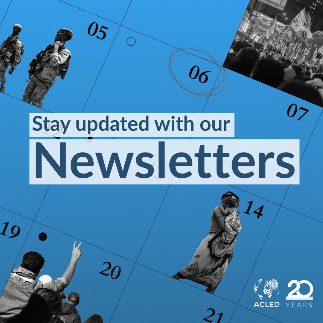 ACLEDINFO's tweet image. In a world shaped by fast-moving crises, reliable insight matters.
Subscribe to ACLED’s newsletter for expert analysis and timely updates on political violence and protest trends across the globe.
📩 Stay informed: acleddata.com/subscribe/