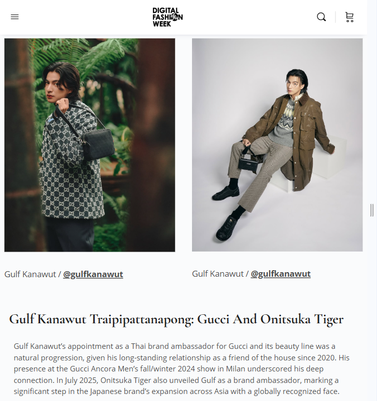Mark92961651820's tweet photo. First Thai Male Gucci BA💚❤️
First Thai Male Onitsuka Tiger BA🐯

The First Thai Male Artist to currently hold ambassadorial roles for two brands showcased at Fashion Week. (Sooo proud)

"... with a globally recognized face"

https://t.co/pjIB4Tz0VH
@gulfkanawut 
#gulfkanawut https://t.co/3vVCe5EQni