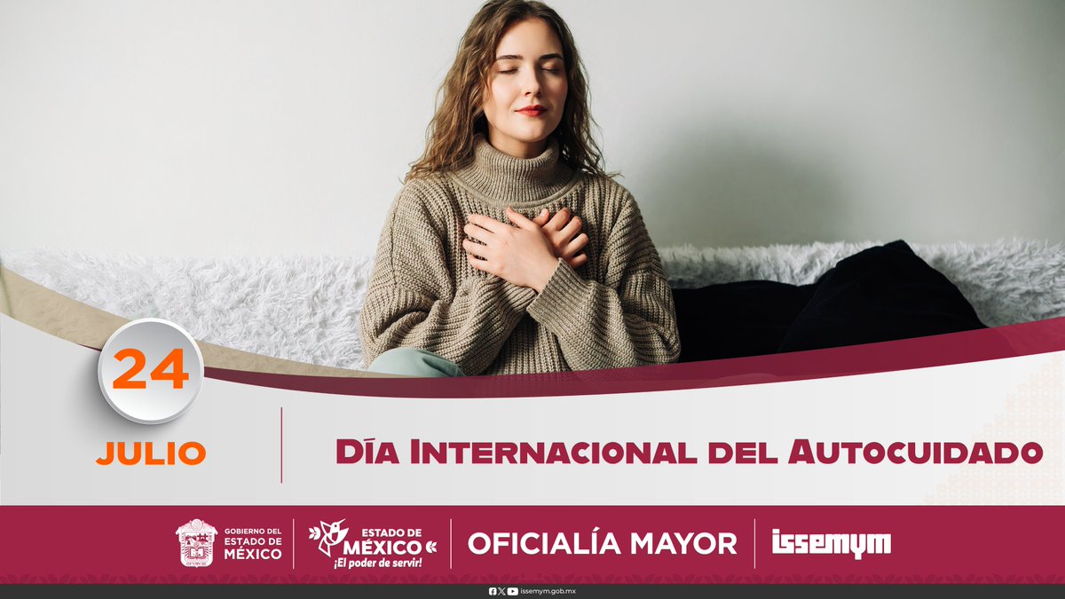 🟠 24 de julio | Día Internacional del Autocuidado

Escucha a tu cuerpo y haz del bienestar una prioridad constante. #EquipoIssemym #ElPoderDeServir