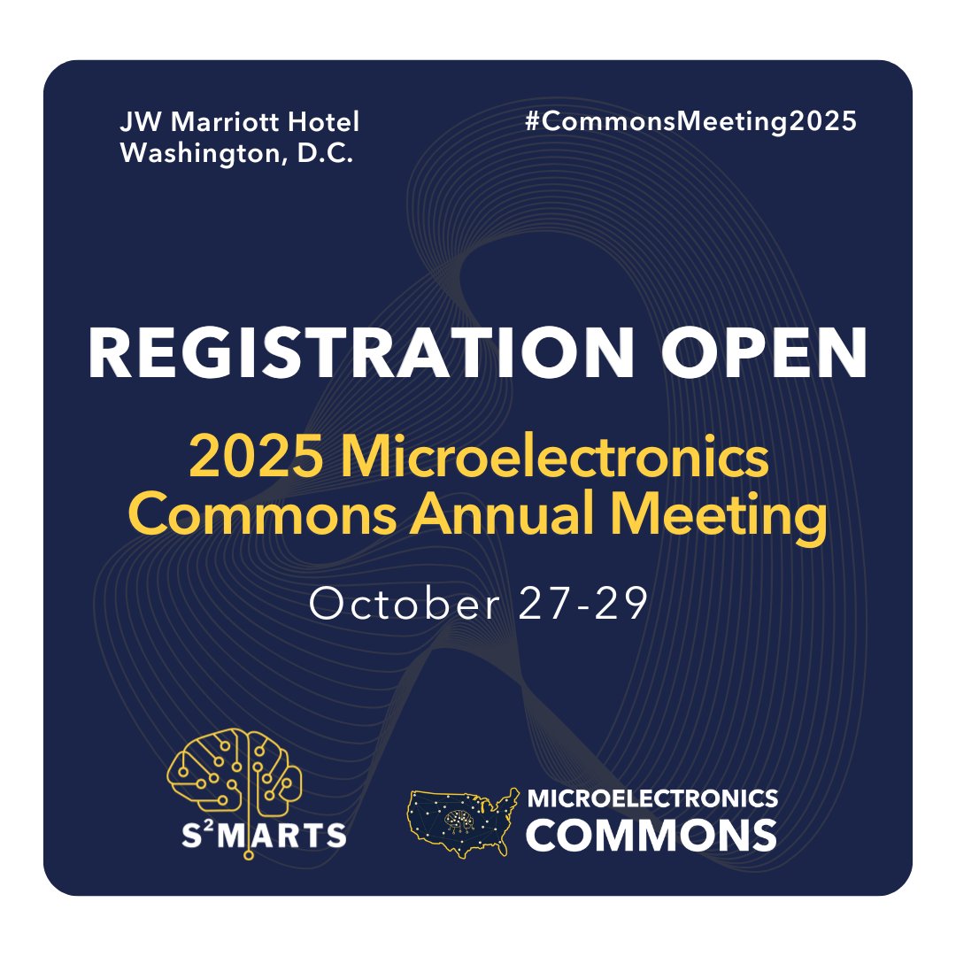 We are excited to announce that registration for the 2025 Microelectronics Commons Annual Meeting is now open! 

Secure your ticket at the link below. &gt; 
commonsannual.org

#CommonsMeeting2025