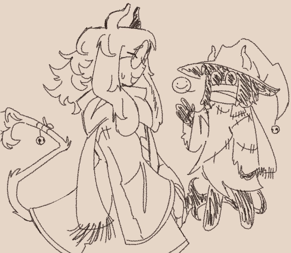 PVLoveBot's tweet image. (2/3) these drawings are all unrelated, just sketches in my free time :]