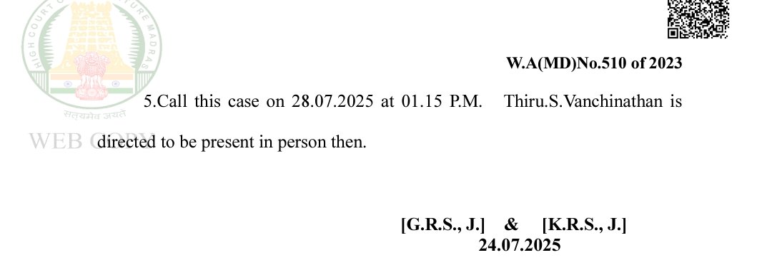 imranhindu's tweet image. Justices GR Swaminathan & K Rajasekar of #MadrasHighCourt have called for an explanation from Madurai based advocate S. Vanchinathan as to whether he still stands by his imputation of caste bias against the senior judge in the Division Bench @THChennai