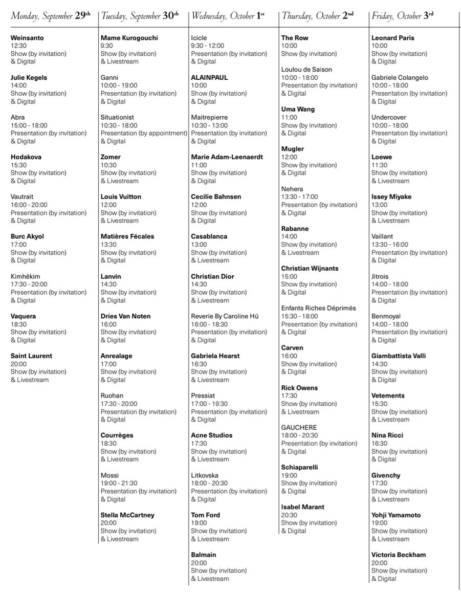 itgirlbackup's tweet image. THE PARIS FASHION WEEK SS26 SCHEDULE IS OUT!!!!☆☆☆☆☆