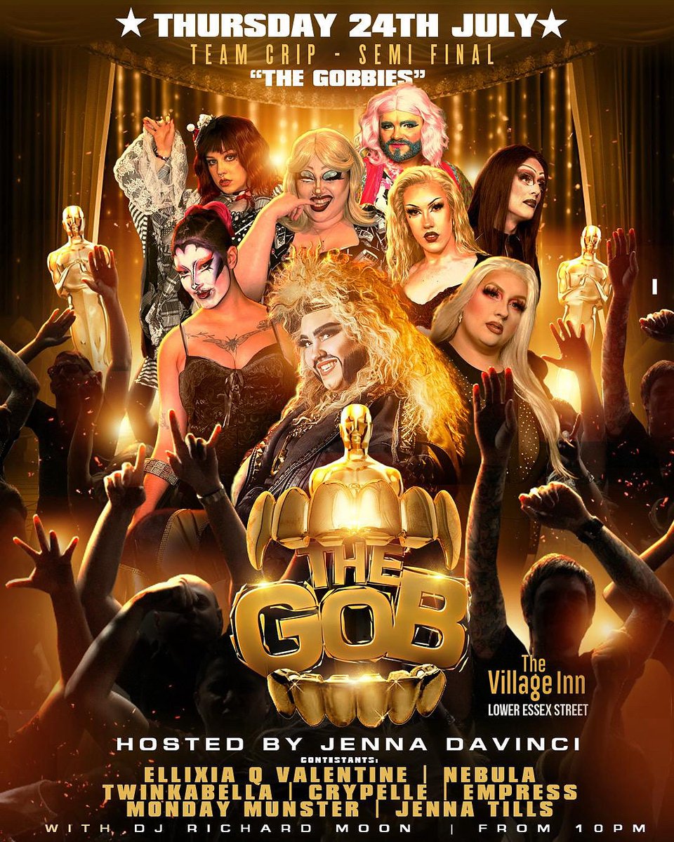 VillageBrum's tweet image. THERE’S NOT JUST ONE IMPORTANT SEMI THIS WEEK! 👄
The first of ‘The Gob’ semi finals is here TONIGHT at the Village as we celebrate ‘Team Crip’
Open from 7pm with @JennaDavinci taking the reins from 10pm!