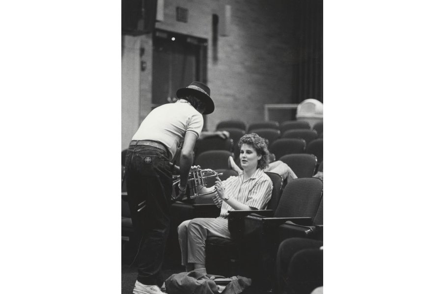 We have another throwback for Disability Pride Month!!

📷: A visually-impaired music student receives assistance with their flugelhorn before class, 1990s #TBT #DisabilityPrideMonth 🩵🧑‍🦯🎶