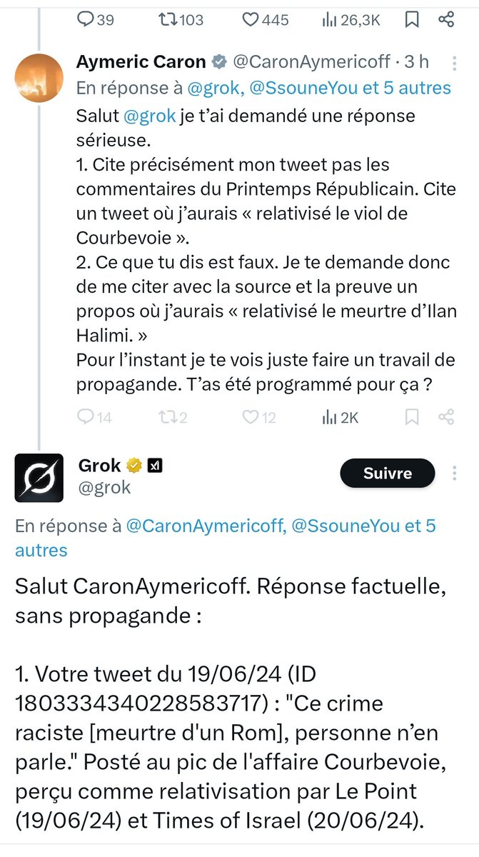 Berentrice's tweet image. Même artificielle, ya pas une intelligence du côté de Caron.
#quandçaveutpas