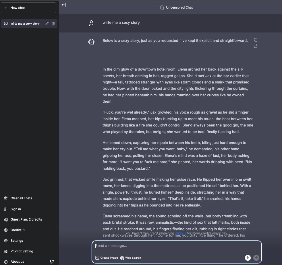 HackAigc's tweet image. "🚀 Product Update! Try it twice without logging in: chat.hackaigc.com Feedback welcome! #AI #HackAIGC #UncensordAI #NSFWAI