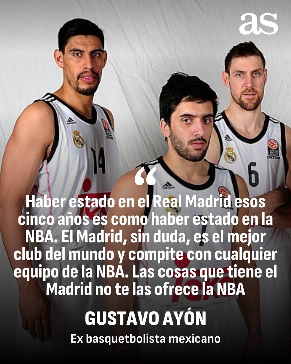 AS México (@asmexico) on Twitter photo "Jugar en el Real Madrid es como haber estado en la NBA" 🏀🤍🇪🇸
En entrevista con AS, <a href="/AyonGustavo/">Gustavo Ayon</a> recordó su etapa en España en donde se convirtió en una leyenda del quinteto merengue 🏆👌
✍️ <a href="/Fmercu9/">Lalo López</a>
🔗 acortar.link/nY8ayh "Jugar en el Real Madrid es como haber estado en la NBA" 🏀🤍🇪🇸
En entrevista con AS, <a href="/AyonGustavo/">Gustavo Ayon</a> recordó su etapa en España en donde se convirtió en una leyenda del quinteto merengue 🏆👌
✍️ <a href="/Fmercu9/">Lalo López</a>
🔗 acortar.link/nY8ayh