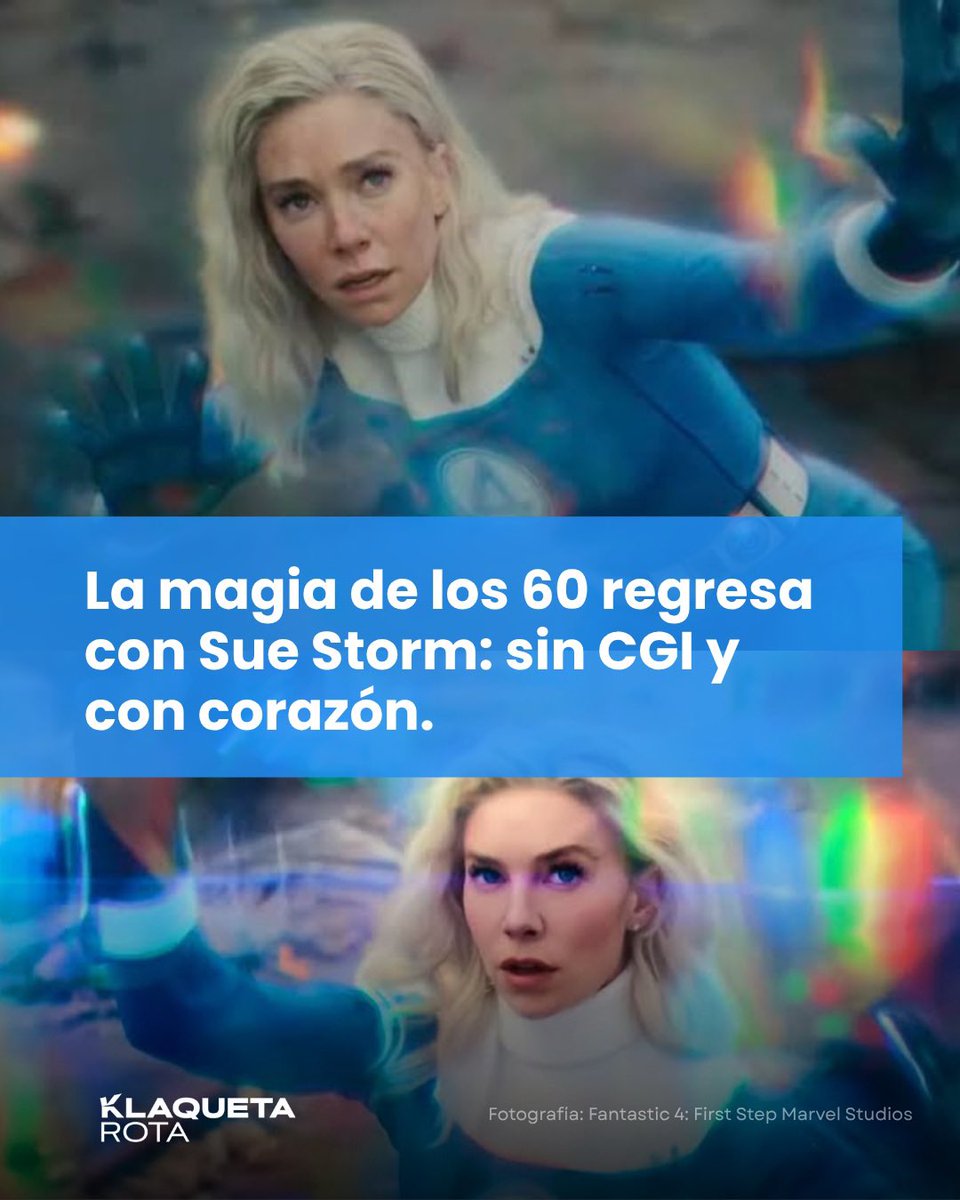 klaquetarota's tweet photo. ✨Como en WandaVision, la magia está en lo práctico.
Matt Shakman lo hizo de nuevo: en The Fantastic Four: Primeros Pasos, los poderes de Sue Storm no usaron CGI, ¡fueron efectos ópticos de los 60! 🌀
Un guiño nostálgico a la era dorada 💙

#FantasticFour #MarvelStudios https://t.co/dRcMURxk9f