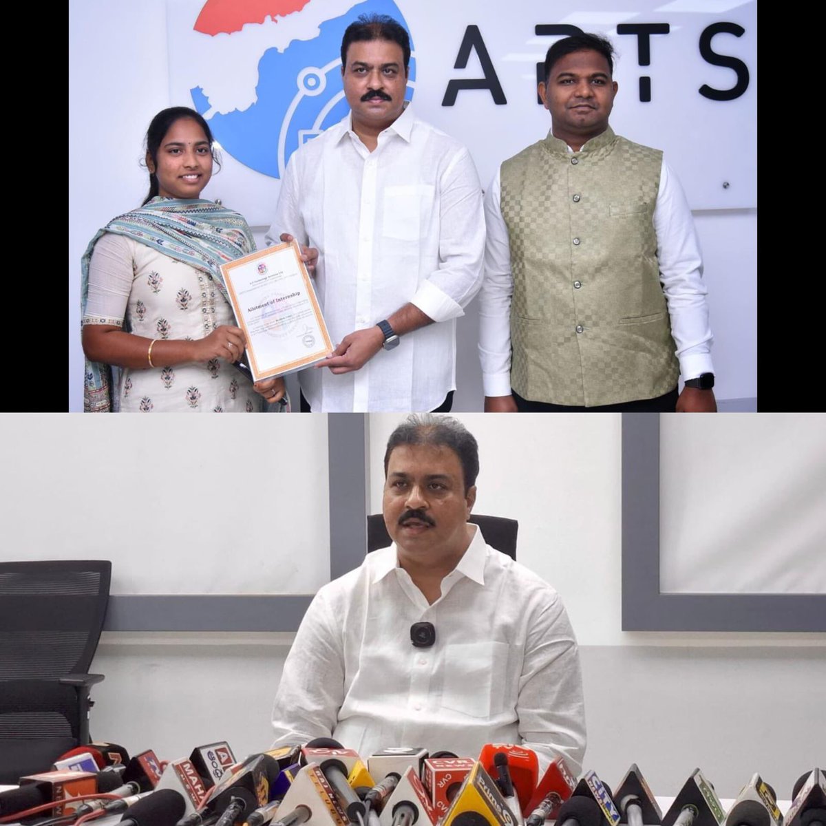 MannavaMohan's tweet photo. SrI Mannava Mohan Krishna, Chairman, A.P. Technology Services(APTS) has presented Cyber Security Intern Certificates to the 30 candidates selected for the Internship program in APTS, during the event organized in A.P. Technology Services office in Vijayawada on 24th July, 2025.

Speaking on the occasion, he said, "APTS will soon organize more such hackathons across the state to train and develop more professionals in the field of cyber security."

Mannava Mohan Krishna also mentioned that “To create awareness on the cyber crimes and to take necessary precautions for the prevention of Cyber fraud, APTS will organize Cyber Security Awareness seminars across the state”.

Under the leadership of Hon’ble Chief Minister Shri N. Chandrababu Naidu garu and with the guidance of IT Minister Shri Nara Lokesh garu, APTS is planning to expand its cyber security audit services beyond the government sector, expanding its horizons in private sector also, said   SrI Mannava Mohan Krishna, Chairman, A.P. Technology Services Ltd.

ఏపీ టెక్నాలజీ సర్వీసెస్  ఛైర్మన్ మన్నవ మోహన కృష్ణ మీడియా సమావేశం...

APTS రాష్ట్ర స్థాయి సైబర్‌ సెక్యూరిటీ హ్యాకథాన్‌ను నిర్వహించి, ఎంపికైన 30 మందికి నేడు ఏపీ టెక్నాలజీ సర్వీసెస్ ఛైర్మన్ మన్నవ మోహన కృష్ణ  చేతుల మీదుగా ఇంటర్నషిప్ సర్టిఫికెట్స్ ఇవ్వటం జరిగింది 

త్వరలో APTS మరిన్ని హ్యాకథాన్‌లు నిర్వహించి మరింత మందిని సైబర్ సెక్యూరిటీలో నిపుణులుగా తయారు చేయనున్నది 

సైబర్ మోసాల పై, తీసుకోవాల్సిన జాగ్రత్తలపై APTS రాష్ట్ర వ్యాప్తంగా సైబర్‌ సెక్యూరిటీ అవగాహనా సదస్సులు నిర్వహించనుంది 

ముఖ్యమంత్రి చంద్రబాబు ఆధ్వర్యంలో, ఐటీ మంత్రి నారా లోకేష్ సారథ్యంలో APTS తన సైబర్‌ సెక్యూరిటీ ఆడిట్ సేవలను గవర్నమెంట్ సెక్టార్ లోనే కాకుండా ప్రైవేట్ సెక్టార్ లోకి కూడా తన అడిట్ సేవలను విస్తరించనున్నది - ఏపీటీయస్ ఛైర్మన్ మన్నవ మోహన కృష్ణ

#cybersecurity
#Hackathon2025
#apts
#aptschairman
#AndhraPradesh
#NaraChandrababuNaidu
#NaraLokesh
#mannavamohanakrishna
#mannavamohankrishna
#mohankrishnamannava
#mohanakrishnamannava
