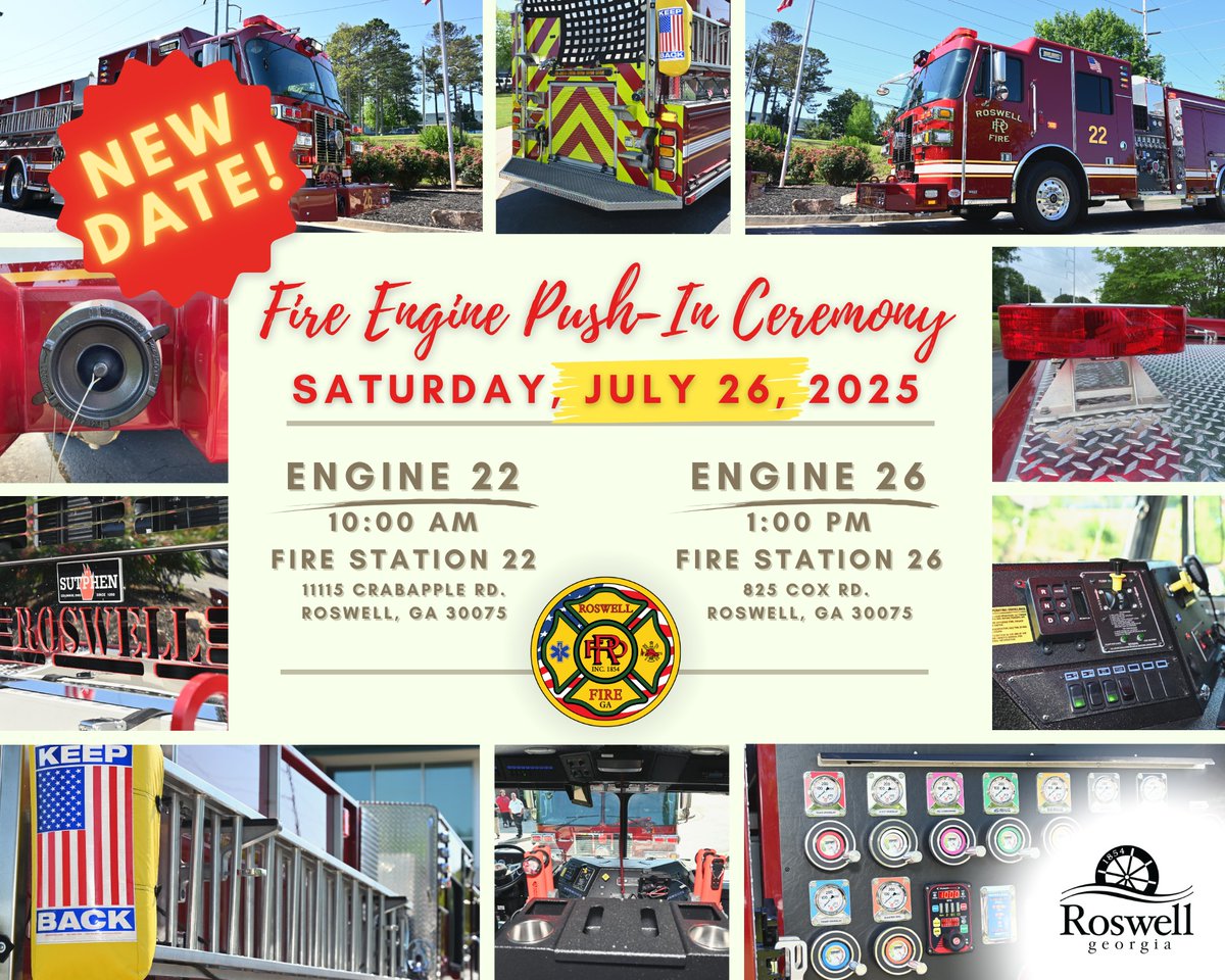 FireApparatus1's tweet image. Roswell (GA) FD to Hold Push-In for Two New Engines
ow.ly/jS7A50WuKCL
